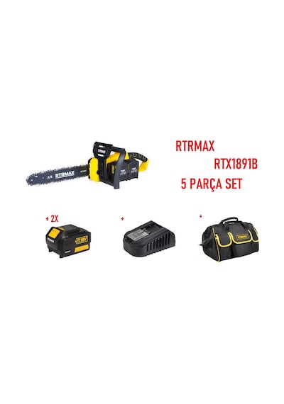Rtrmax 5 Parça Akülü Ağaç Motoru Seti RTX1891B+RTX1808+2X RTX1804+RTX1004 Çanta