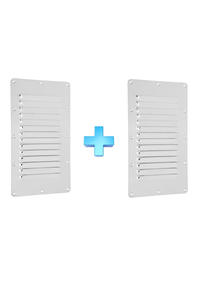 2 Adet Havalandırma Kapağı. 14'lü Model 125x230mm. Paslanmaz Krom