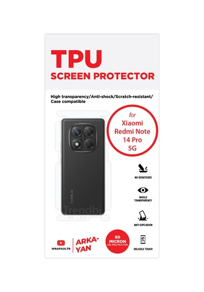Xiaomi Redmi Note 14 Pro 5g Parlak Arka Ve Yan Koruyucu Tpu Film