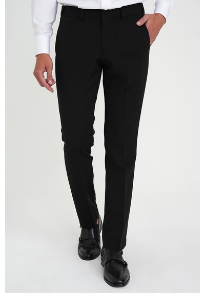 Efor Comfort Fit Beli Lastikli Esnek Siyah Pantolon P 1169 Siyah