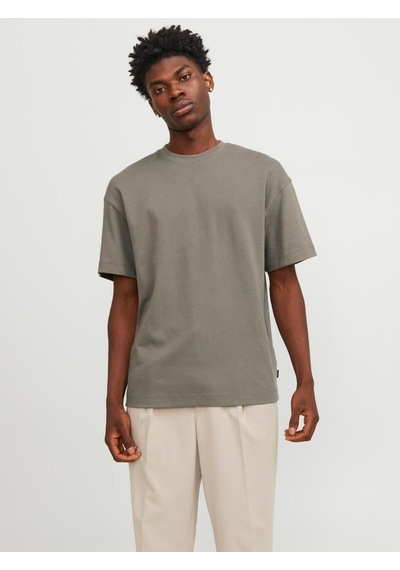 Jack & Jones Erkek Bisiklet Yaka Loose Fit Haki T-shirt - 12254412 Haki