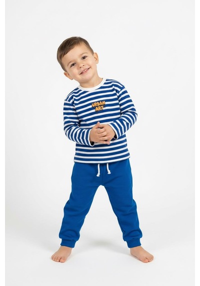 Miababy Urban Art Baskılı 2 Li Takım Saks Mavi