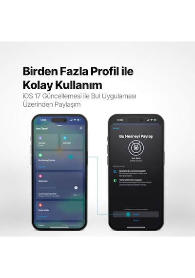 Spoti Apple Lisanslı Bul Uygulaması Uyumlu Sesli Uyarı Bildirimli Akıllı Takip Cihazı