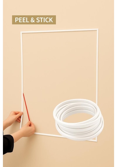Beyaz Yapışkanlı 1 Adet 0.8mm X 280cm Duvar,panel Mobilya Kenar Tablo Süpürgelik Şeridi Çıta
