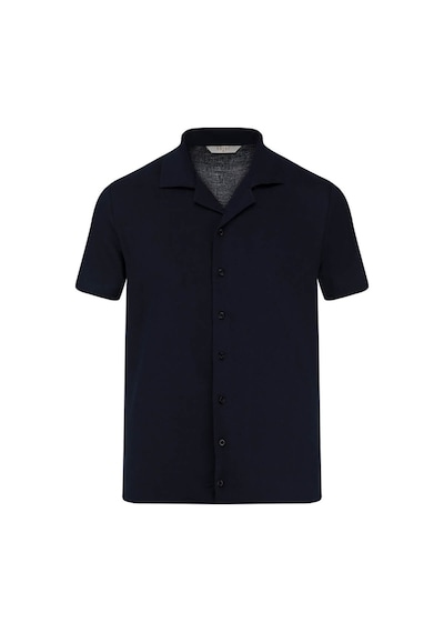 Hatemoğlu Lacivert Regular Fit Apaş Yaka Keten Gömlek 35054 4112002