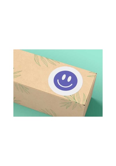 Mor Gülücük Surat Yuvarlak Mat Çıkartma Round Smile Sticker 4 Cm 40 Adet Çok Renkli