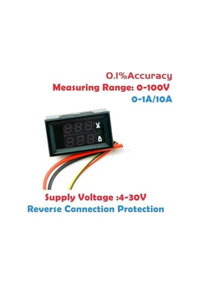 Lijinxu--100v 10a Dc Dijital Voltmetre Ampermetre Mavi + Kırmızı Led Amp Volt Metre Ölçer 1