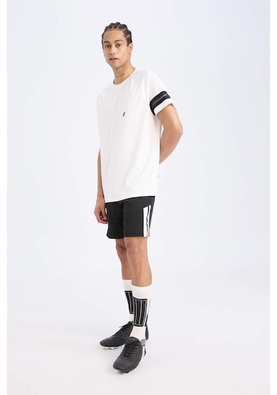 DeFactoFit Slim Fit Dar Kesim Sporcu Kısa Paça Skuba Dalgıç Kumaş Şort D0673AX24AUBK81