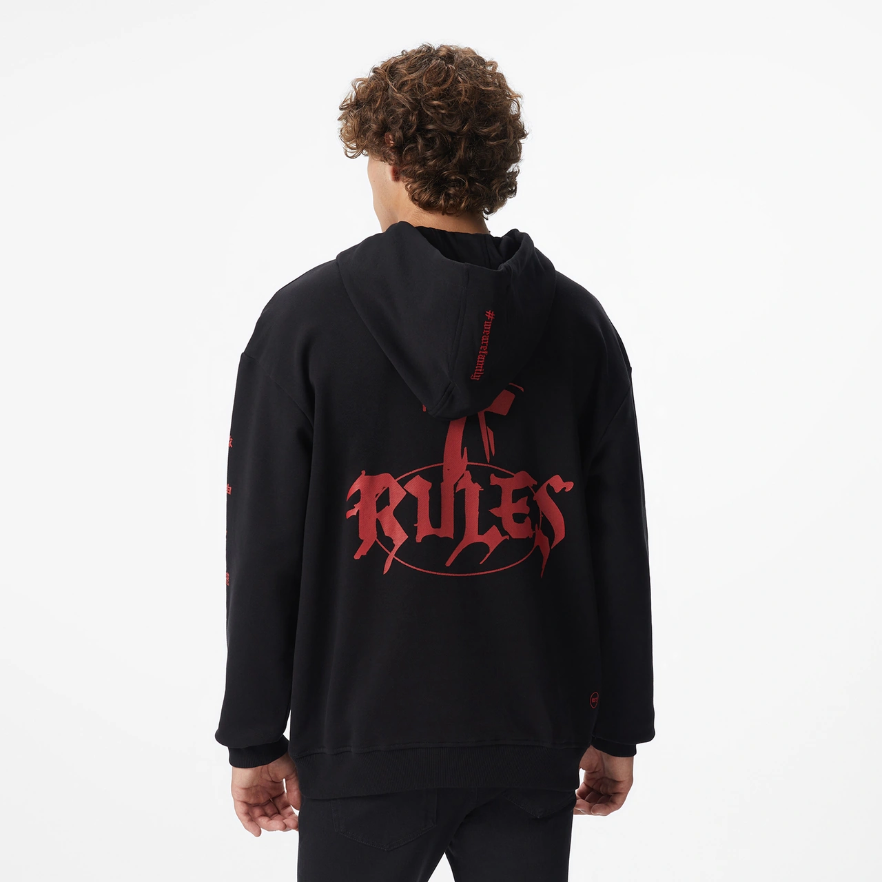 Unıted4 X Monkey Project 7 Rules Unisex Siyah Sweatshirt U4xmph2 Siyah