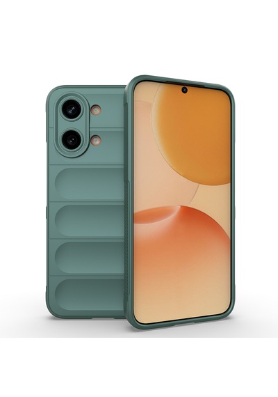 Xiaomi Poco X8 Pro Max Kılıf Kamera Korumalı Derbe Emici Esnek Tpu Oyuklu Arka Yüzey Tasarımlı Zore Etnik Silikon Kapak Koyu Yeşil