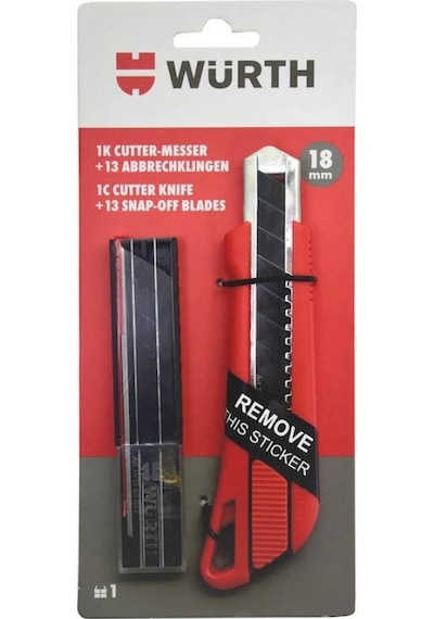 Würth 18 MM Maket Bıçağı + 13 Yedek Bıçak Set