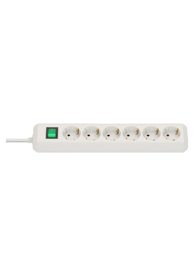 Brennenstuhl Eco-line Serisi 6 Soketli Anahtarlı 3 Metre Kablolu Uzatma Priz Beyaz