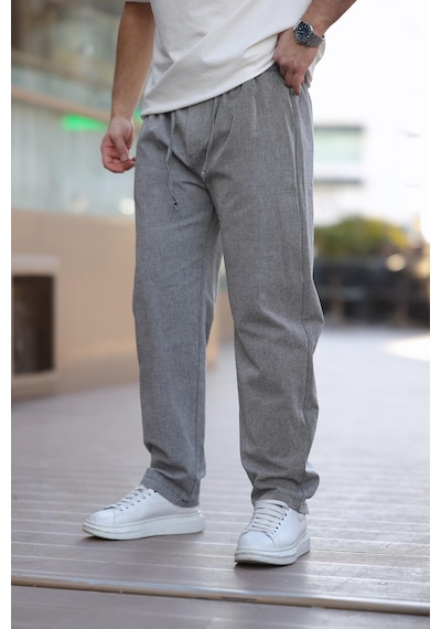 Madmext Siyah %100 Pamuklu Rahat Kesim Erkek Pantolon E6565
