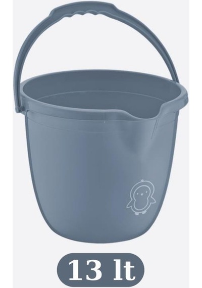 Flosoft Bebek Banyo Su Kovası Ve Maşrapası 2 Li Set, Saplı Oluklu Kova 13lt Ve Maşrapa 1,5lt Mavi