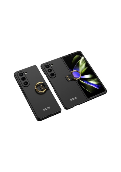 Galaxy Uyumlu Z Fold 5 Kılıf Zore Kıpta Yüzüklü Flip Sert Kapak Çok Renkli