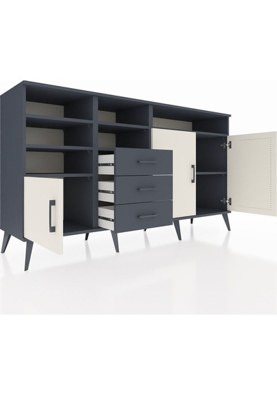 Hyperion Konsol 7 Raflı 3 Çekmeceli 3 Kapaklı 176x44x99 Antrasit- Antrasit-aytaşı/antrasit Hyperion Konsol 7 Raflı 3 Çekmeceli 3 Kapaklı 176x44x99 Antrasit- Antrasit-aytaşı/antrasit