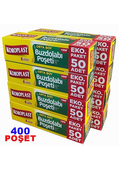 Koroplast Orta Boy Buzdolabı Poşeti 8 x 50'li