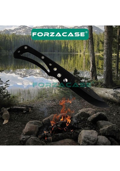 Forzacase Paslanmaz Çelik Ultra Keskin Outdoor Avcılık Kamp Çakısı Fc344 Siyah