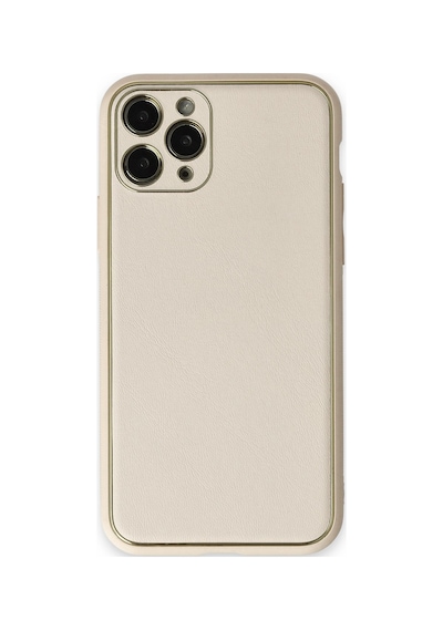 Newface - 162 - İphone 11 Pro Max Kılıf Coco Deri Silikon Kapak - Edntrend - - Beyaz