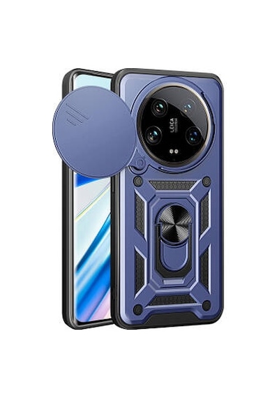 Lexroo Xiaomi Mi 14 Ultra Magnetik Standlı Kamera Korumalı Sürgülü Vega Tpu Sert Pc Kılıf - Mavi
