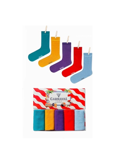 Carnaval Socks 5'li Pastel Renkli Çorap Moda Kutusu Renkli