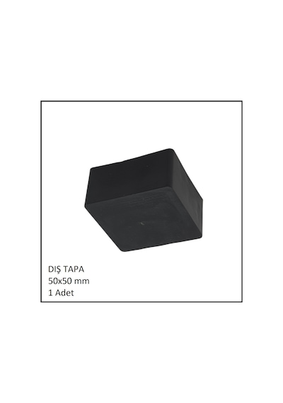 Plastik Dış Tapa, Profil Tapası, Kare, Siyah, 50x50 Mm Siyah
