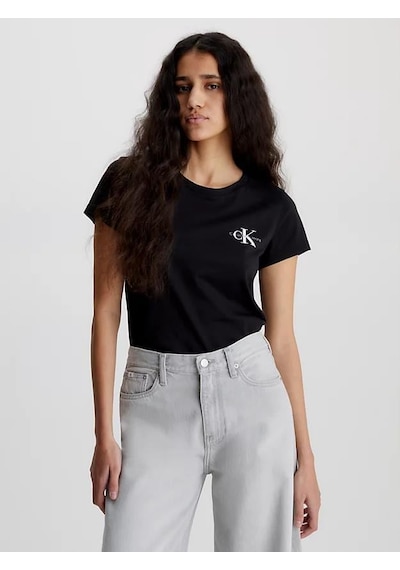 Calvin Klein Kadın T-shirt Ck Logo Siyah