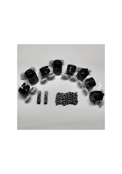 Duşakabin Tekeri Siyah Renkli 8'li Takım 22 Mm