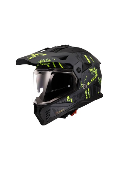 Ls2 Mx702 Pıoneer 2 - Crazy Matt Black H-v Yellow Diğer