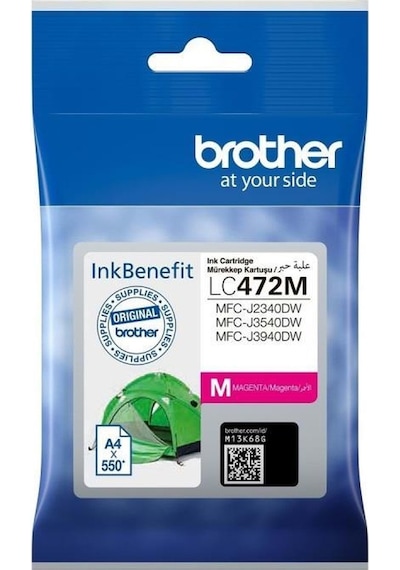 Brother Lc472m Magenta Kırmızı 550 Sayfa Kartuş Mfc-j2340-j3540-j3940