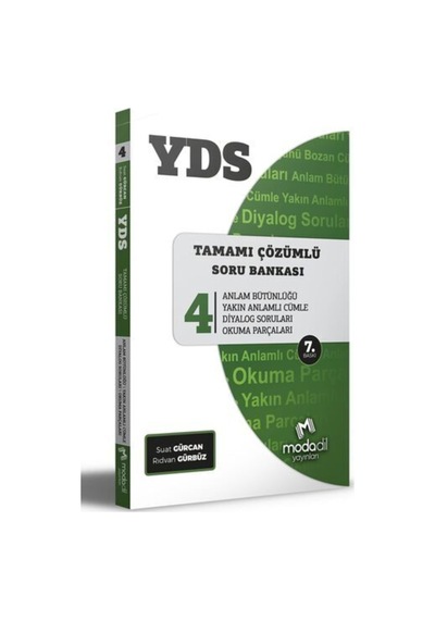 Yds Soru Bankası-4 Anlam Bütünlüğü Çözümlü 8. Baskı Yayınları