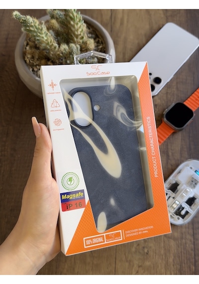 Apple iPhone 16 Uyumlu Kadife Yüzeyli Magsafe Uyumlu Premium Kılıf Soocase691 Koyu Mavi
