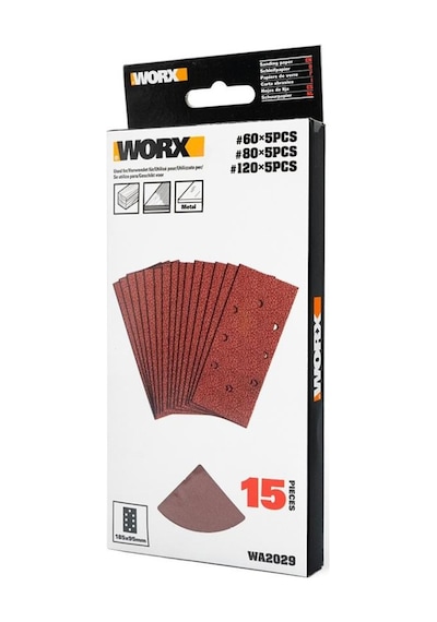 Worx Wa2029 185X95Mm 60, 80, 120 Kum, 15 Adet Cırtlı Universal Zı (531185985)