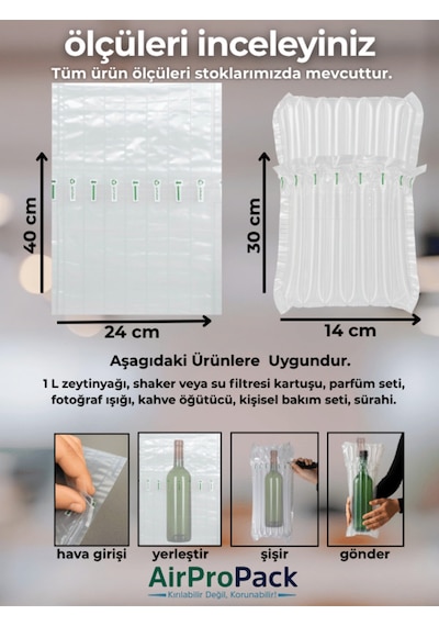 24x40 Cm 50 Adet Havalı Kargo Poşeti Airbag/airbed/airpack/airpak Ambalaj