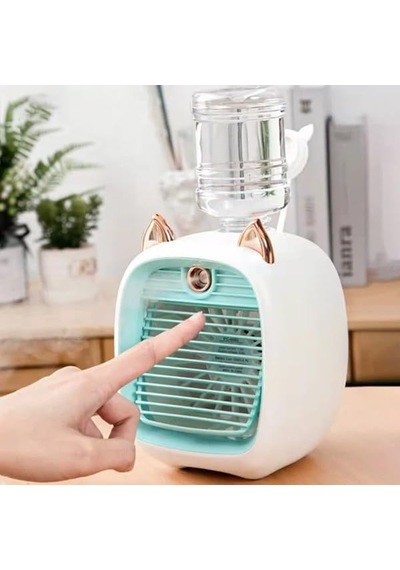 Hava Nemlendiricili Masaüstü Fan Tasinabilir Mini Klima Sogutucu, Mavı