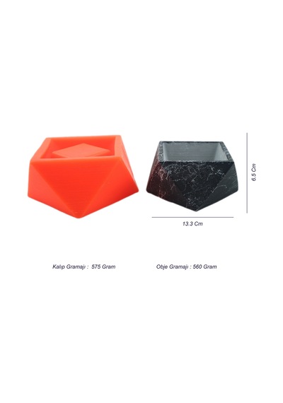 Beton Saksı Silikon Kalıp - 115