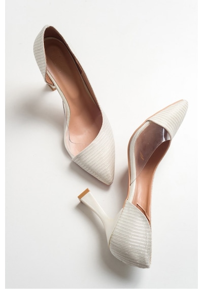 Luvishoes 653 Sedef Sımlı Topuklu Kadın Ayakkabı Sedef