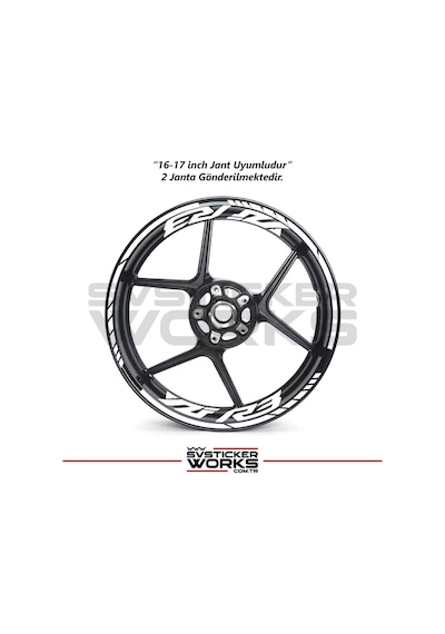 Yamaha Yzf-r3 Yazılı Jant Sticker Dış Ve İç Set Sticker Jant Şeridi Beyaz
