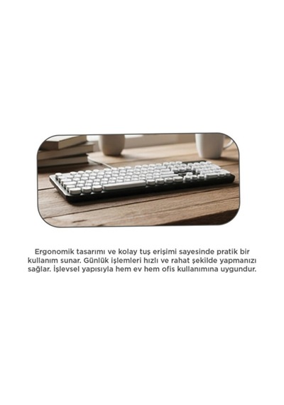 Tk-09 Kablolu Q Klavye Retro Daktilo Görünümlü Siyah-beyaz Su Geçirmez Klavye