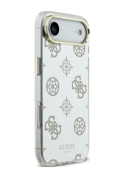 Apple Uyumlu iPhone 17 Air Kılıf Guess Lisanslı Metal Kamera Çerçeveli Simli Peony Aynalı Kapak Gold Gold