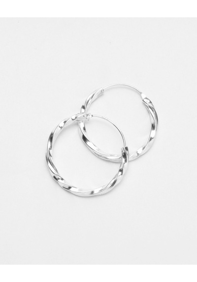 Brezza Lusso Jewelry Estetik Burgulu Halka Kadın Gümüş Küpe 20 Mm