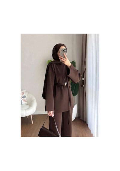 Unika Boutique Kadın Tesettür Scuba Takım Kahverengi