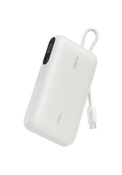 Ultracharge 10000 Mah Usb-c Kablolu Ve Ekranlı Power Bank, Kum Rengi