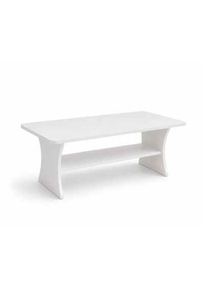 Vera Orta Sehpa, Alt Raflı Orta Sehpa, 100 X 60 Cm, Yükseklik 50 Cm, Kavisli Tasarım, Demonte Beyaz Vera Orta Sehpa, Alt Raflı Orta Sehpa, 100 X 60 Cm, Yükseklik 50 Cm, Kavisli Tasarım, Demonte Beyaz