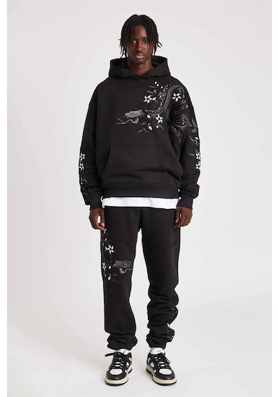 American Rag Cie Night Python Nakışlı Sweatpants - Organik Pamuk, Şık Ve Rahat Tasarım Siyah
