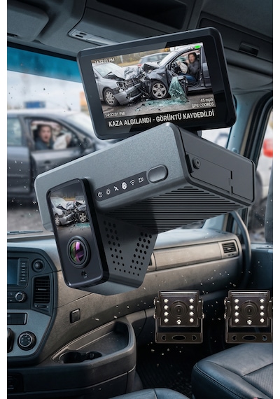 Inox-x610 4g Ve Gps Destekli 4 Kanallı Akıllı Araç Kamera Sistemi - 2 Dahili + 2 Harici Lensli Filo Ve Yol Kamerası