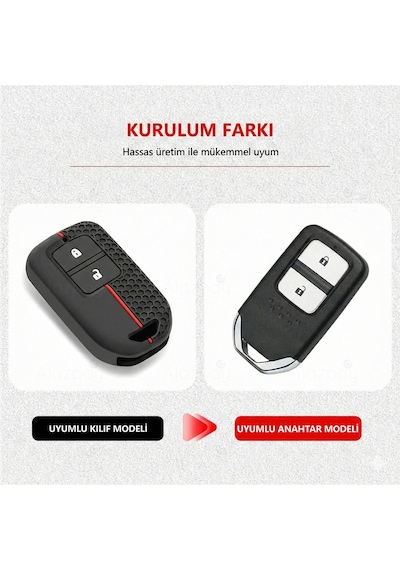 Honda Crv Civic Accord Hrv City Odyssey Xr-v Silikon Desenli Anahtar Kılıfı 1 Adet