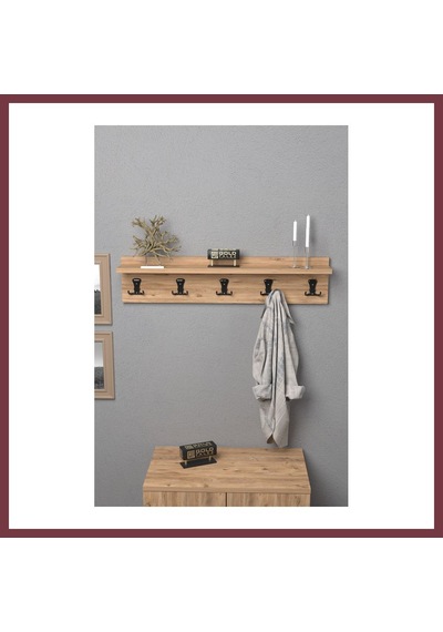 Storeşahin Duvar Askılığı Portmanto Kahverengi Shn0720