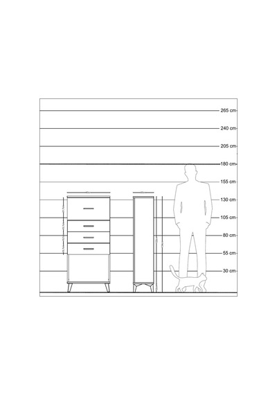 Arges Dolap 4 Çekmeceli 60x30x134 Çam-aytaşı Atlas Çam