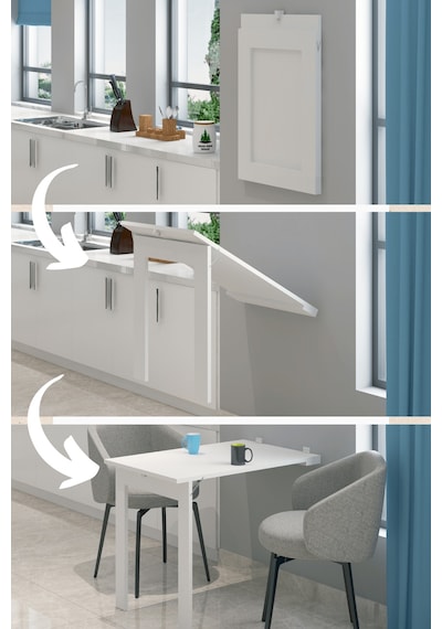 60x90 Cm  Duvara Monte Çerçeveli Tablo Masa 1. Sınıf Beyaz MDF